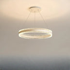 Lustre circulaire moderne en métal doré à LED