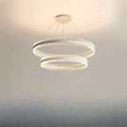 Lustre circulaire moderne en métal doré à LED