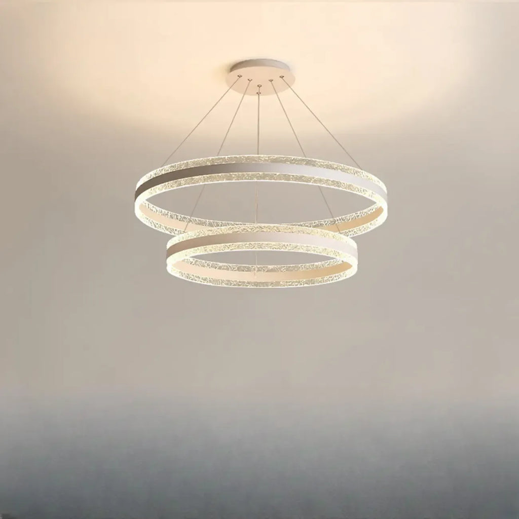 Lustre circulaire moderne en métal doré à LED