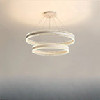 Lustre circulaire moderne en métal doré à LED
