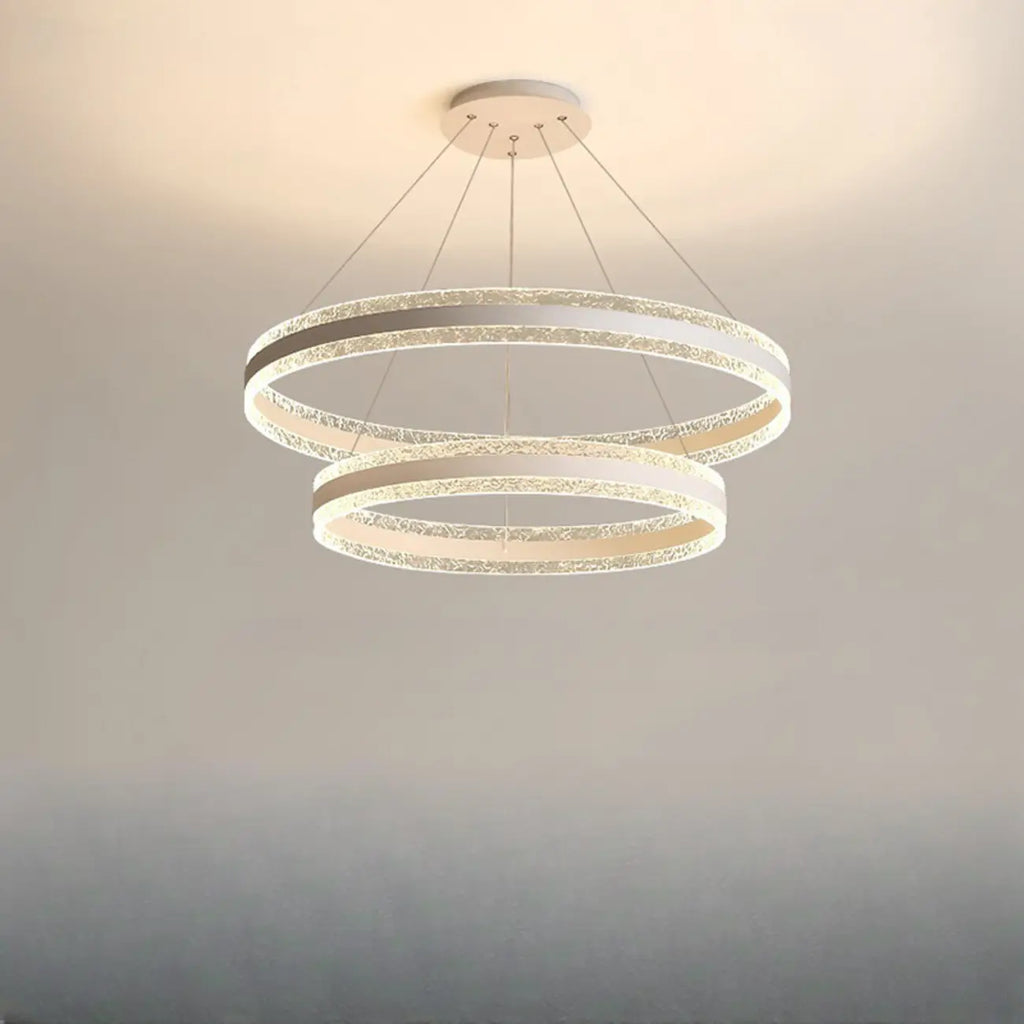 Lustre circulaire moderne en métal doré à LED