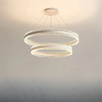 Lustre circulaire moderne en métal doré à LED