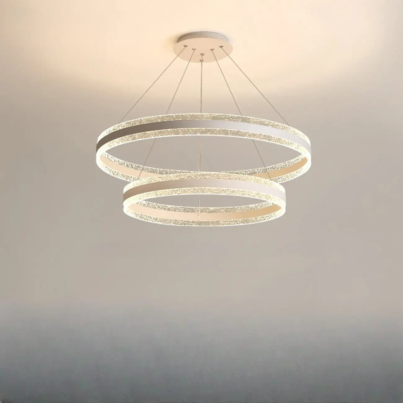 Lustre circulaire moderne en métal doré à LED
