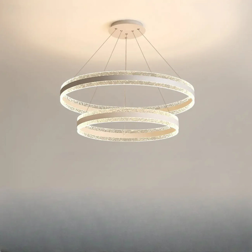 Lustre circulaire moderne en métal doré à LED