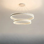 Lustre circulaire moderne en métal doré à LED