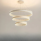 Lustre circulaire moderne en métal doré à LED