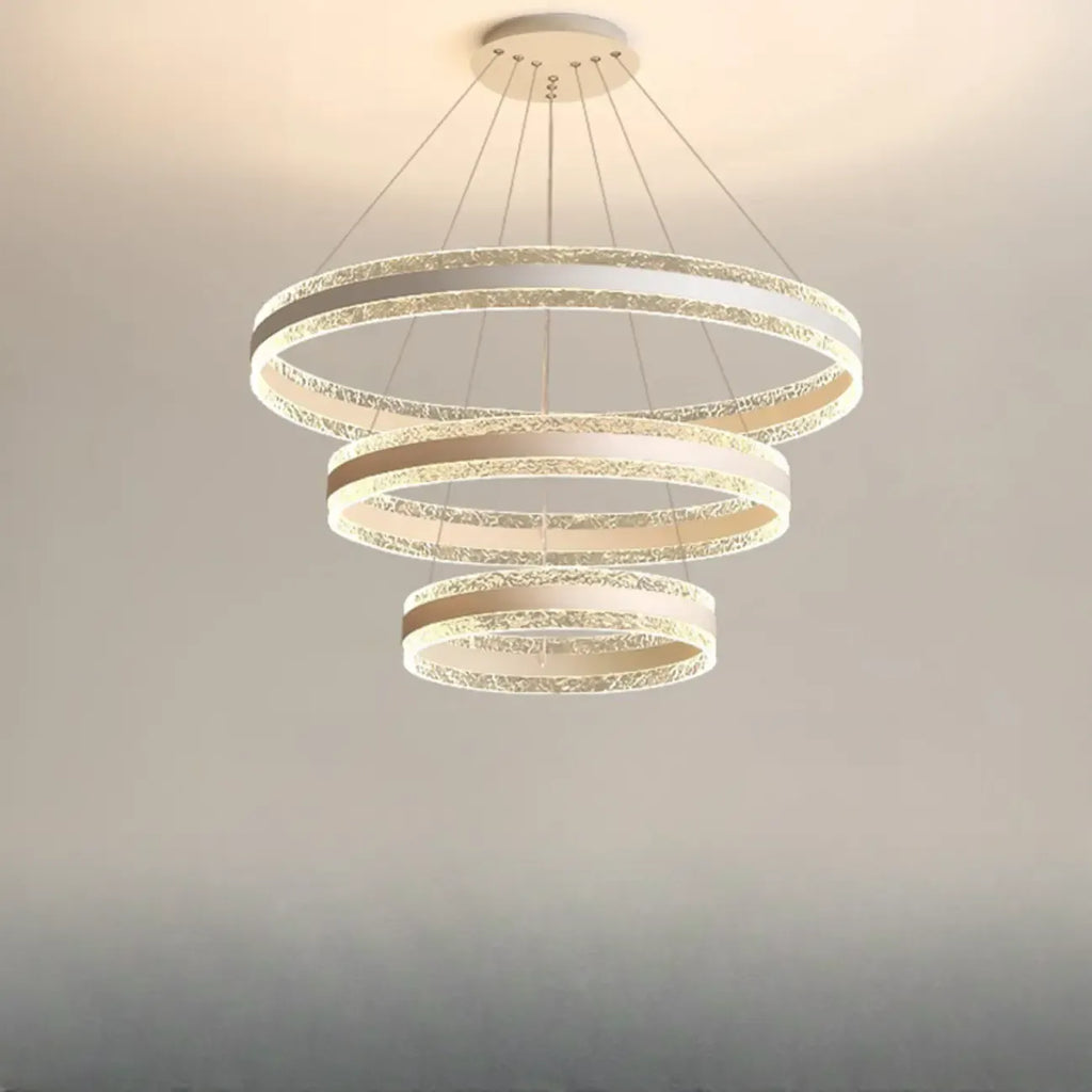 Lustre circulaire moderne en métal doré à LED