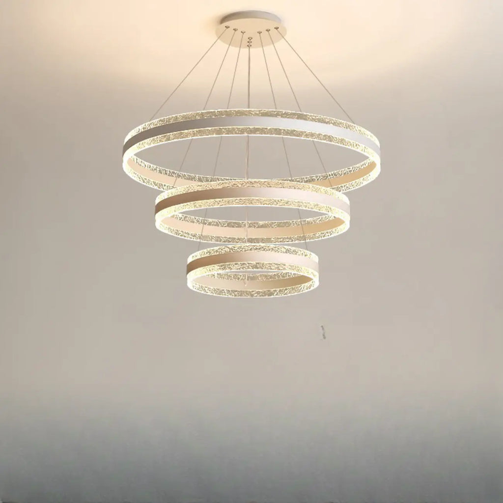 Lustre circulaire moderne en métal doré à LED