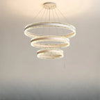 Lustre circulaire moderne en métal doré à LED