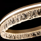 Lustre circulaire moderne en métal doré à LED