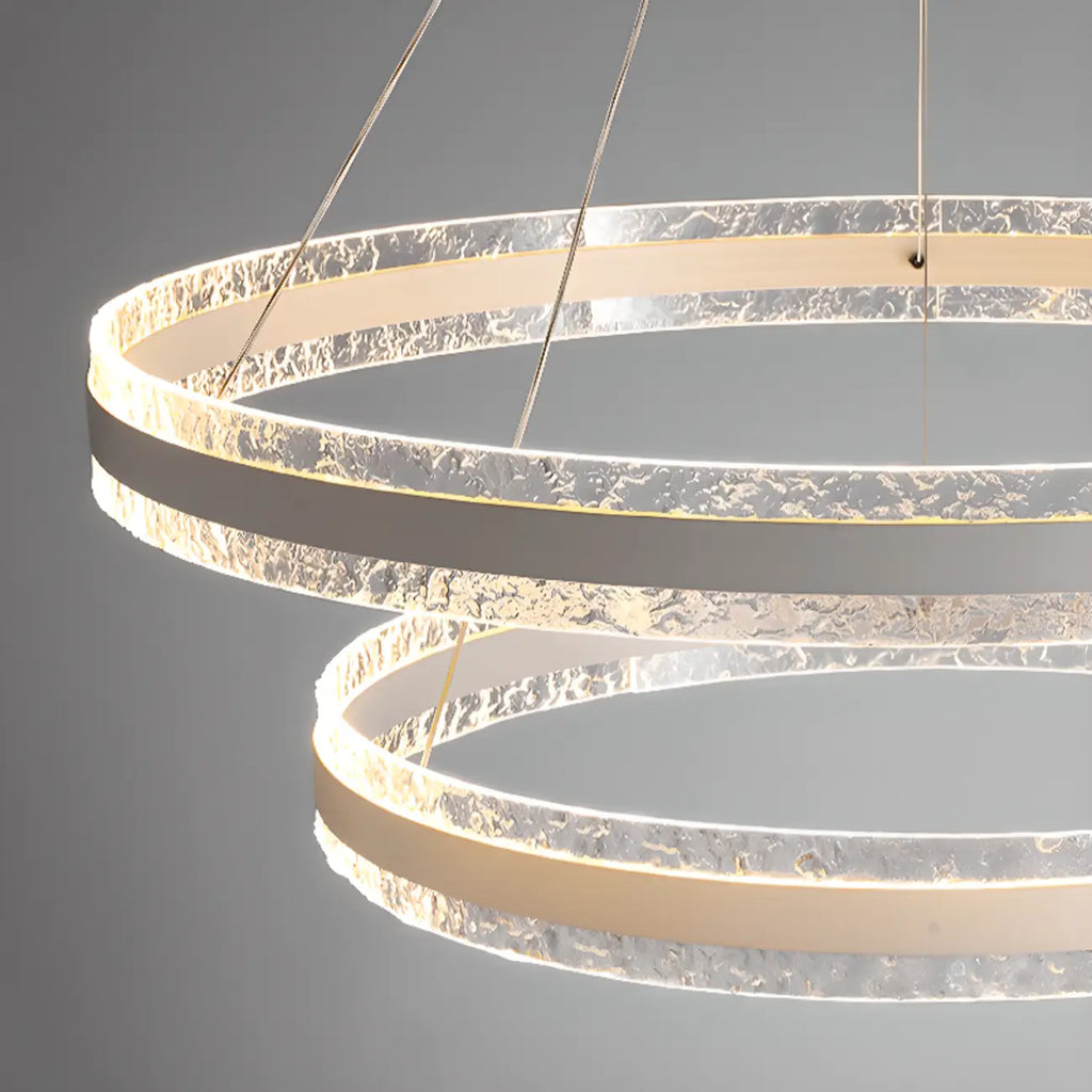 Lustre circulaire moderne en métal doré à LED