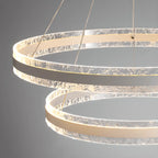 Lustre circulaire moderne en métal doré à LED