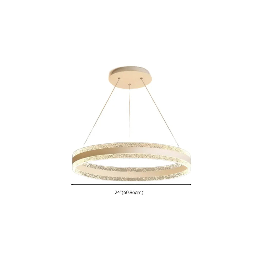 Lustre circulaire moderne en métal doré à LED