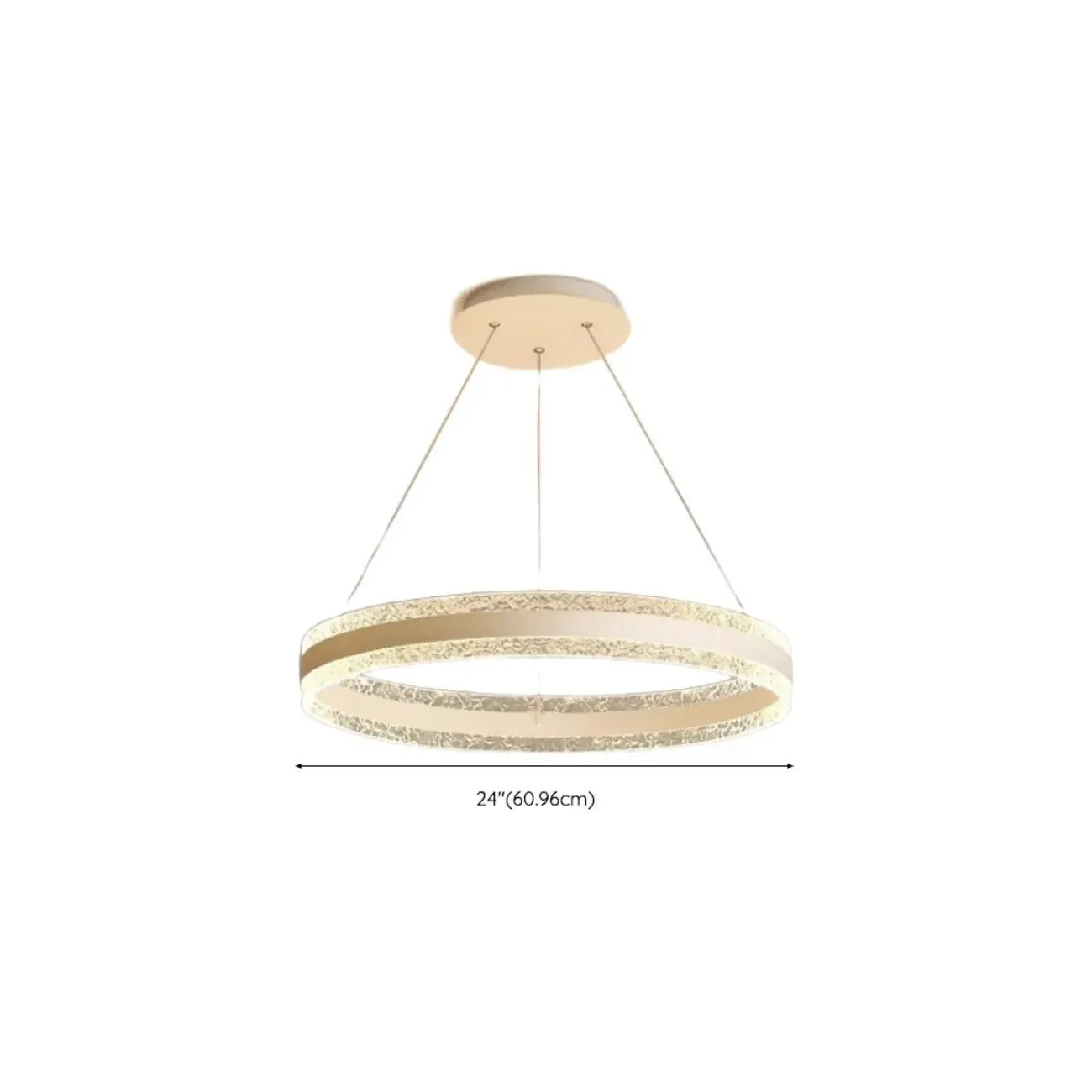 Lustre circulaire moderne en métal doré à LED