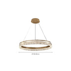 Lustre circulaire moderne en métal doré à LED