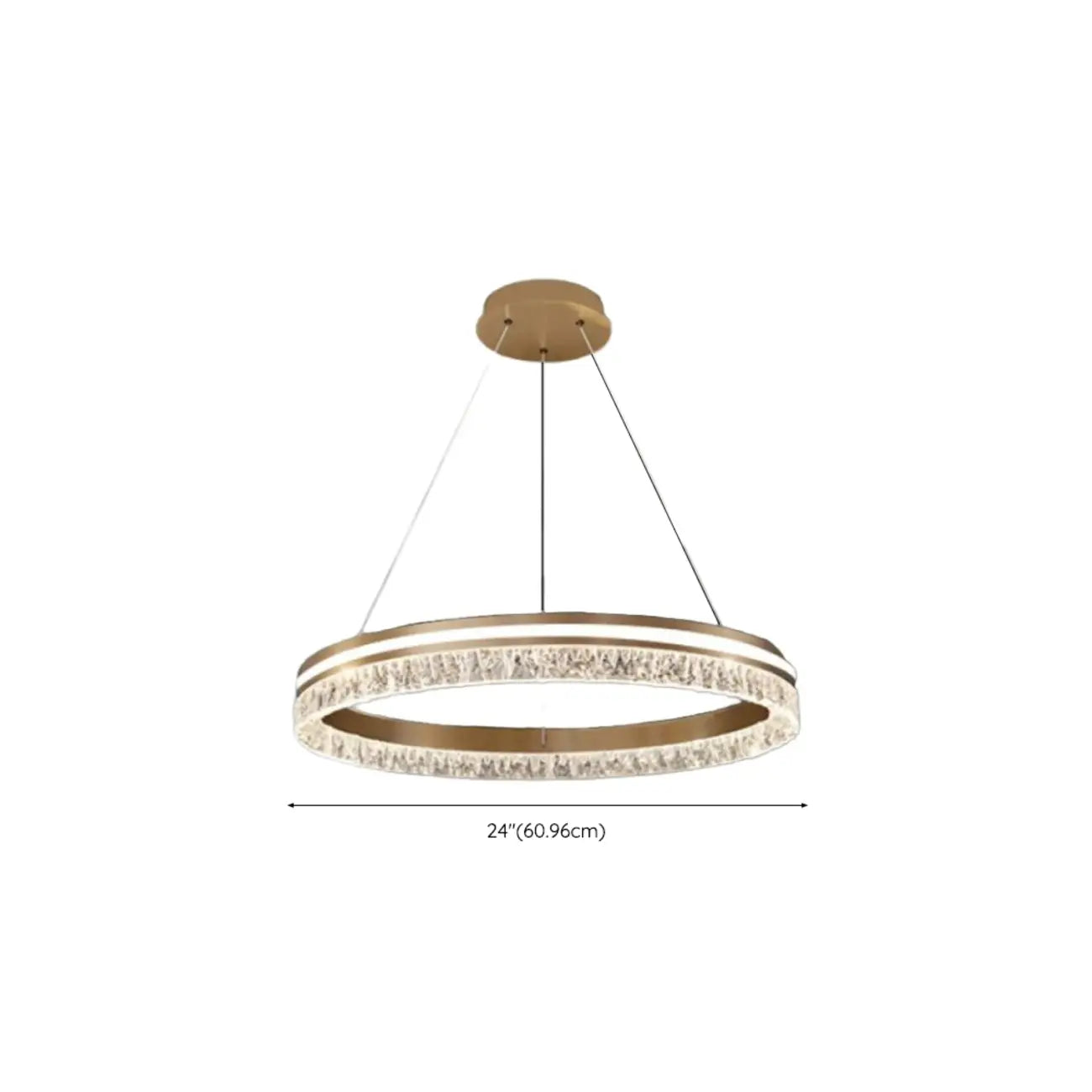 Lustre circulaire moderne en métal doré à LED