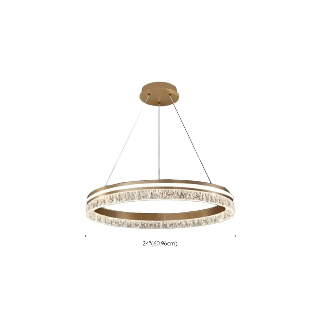 Lustre circulaire moderne en métal doré à LED