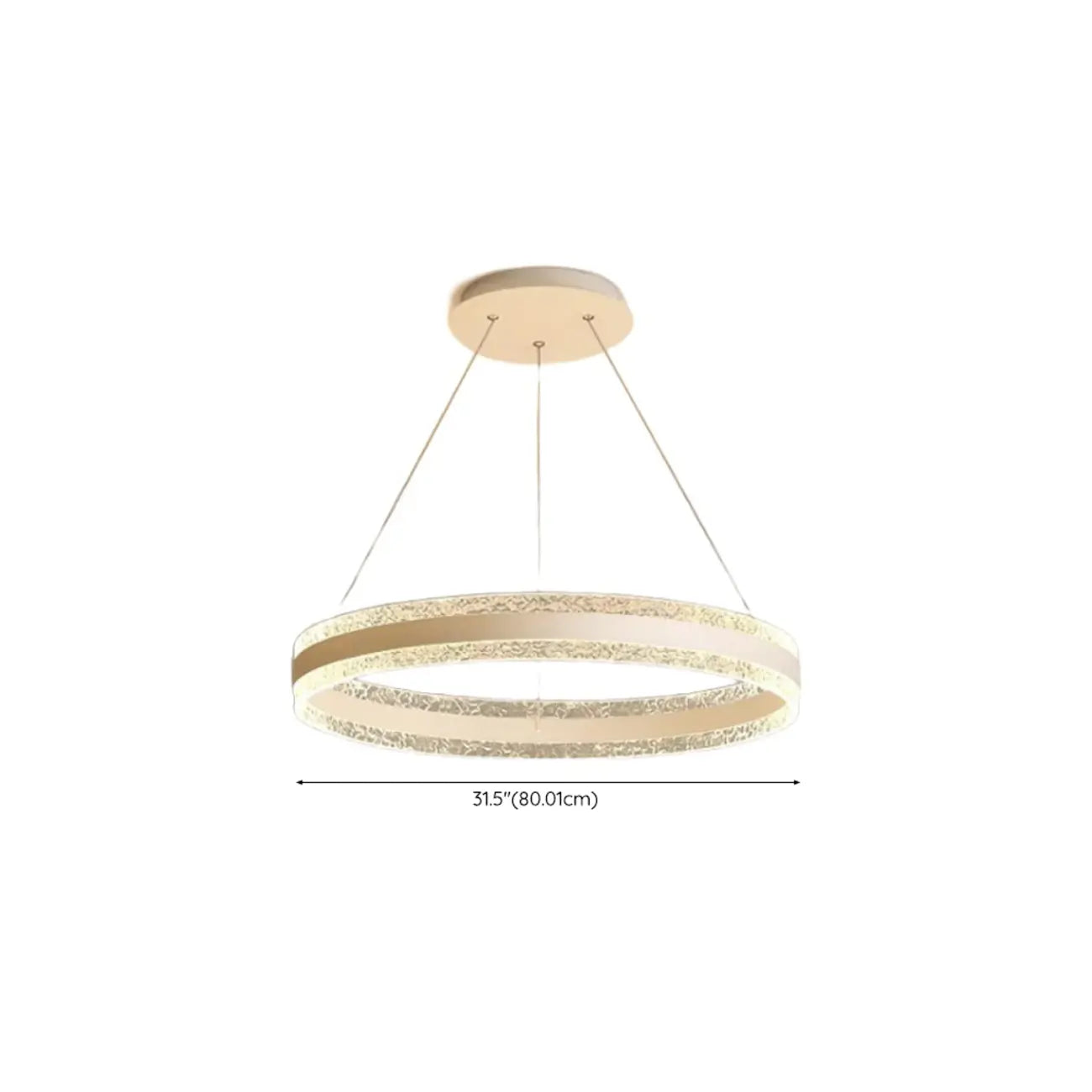 Lustre circulaire moderne en métal doré à LED