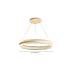 Lustre circulaire moderne en métal doré à LED