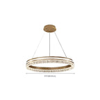 Lustre circulaire moderne en métal doré à LED