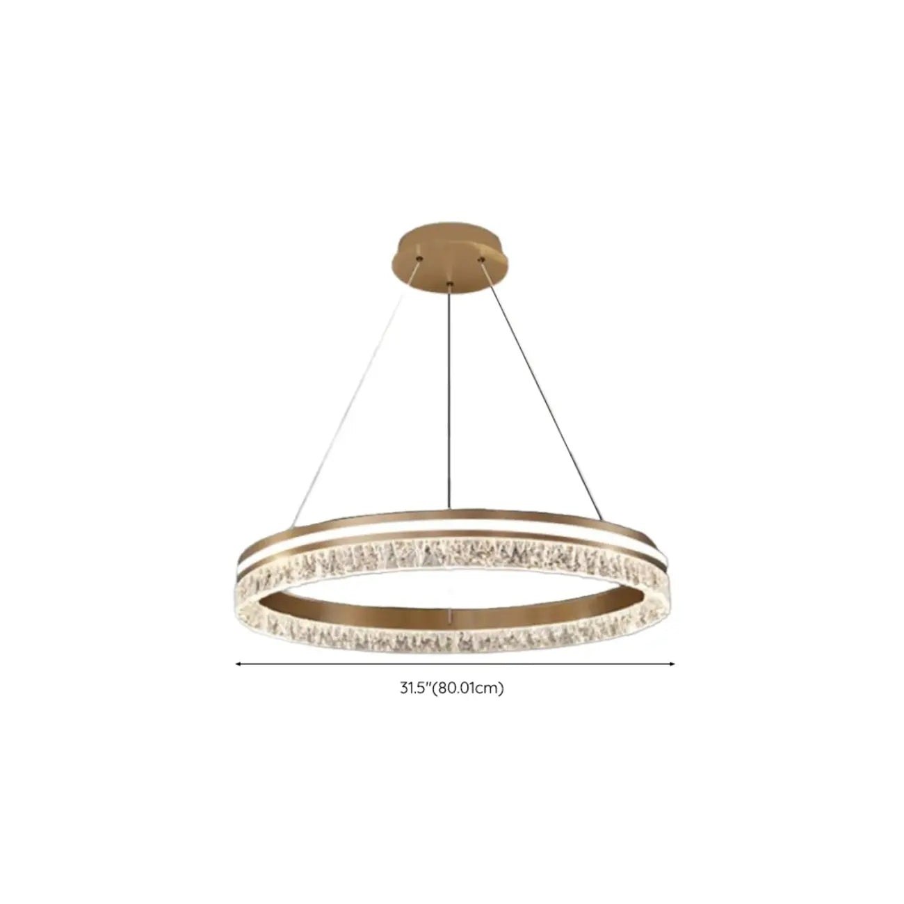 Lustre circulaire moderne en métal doré à LED