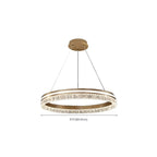 Lustre circulaire moderne en métal doré à LED