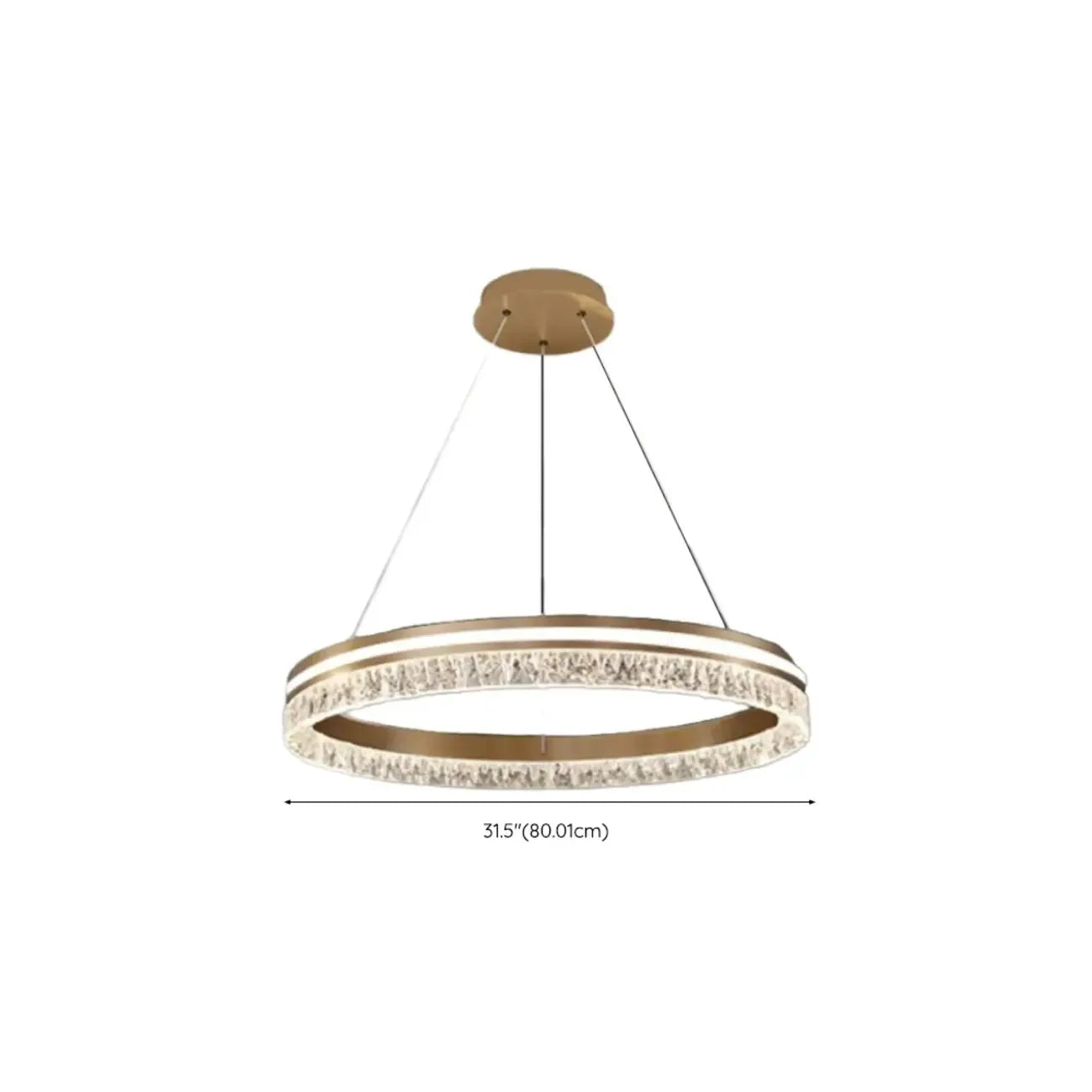 Lustre circulaire moderne en métal doré à LED