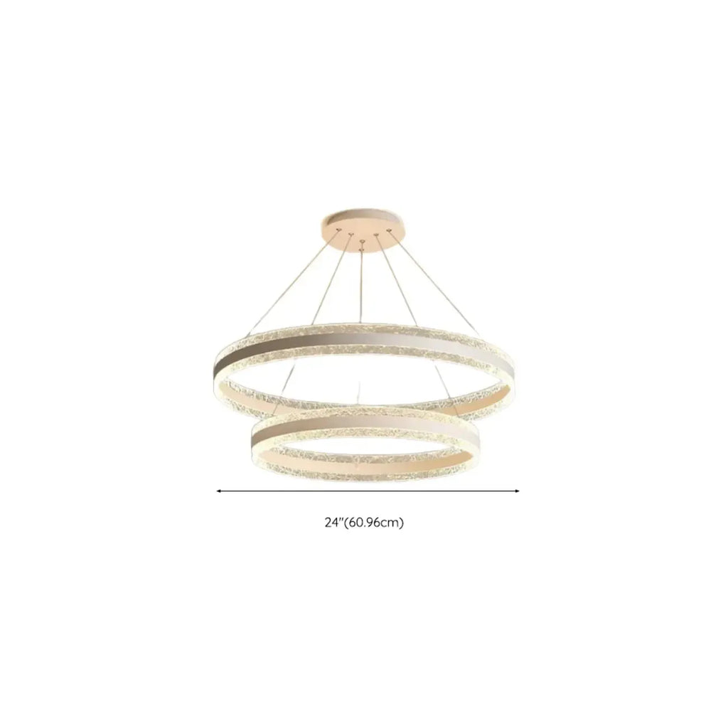 Lustre circulaire moderne en métal doré à LED