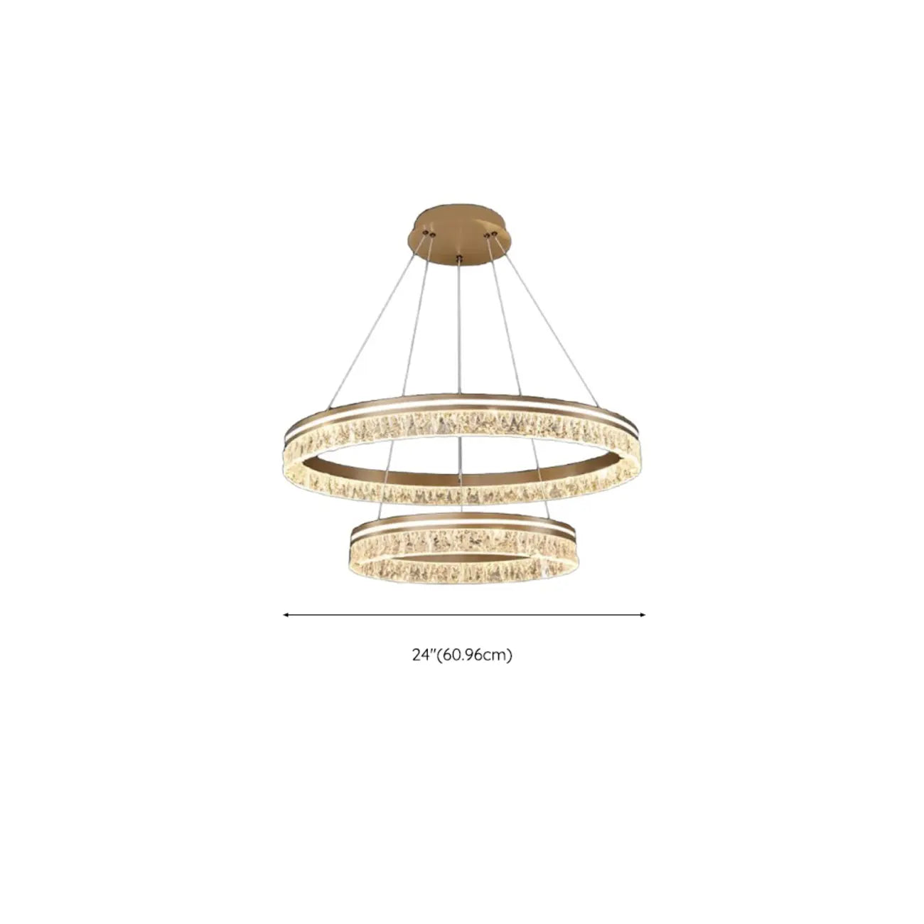 Lustre circulaire moderne en métal doré à LED