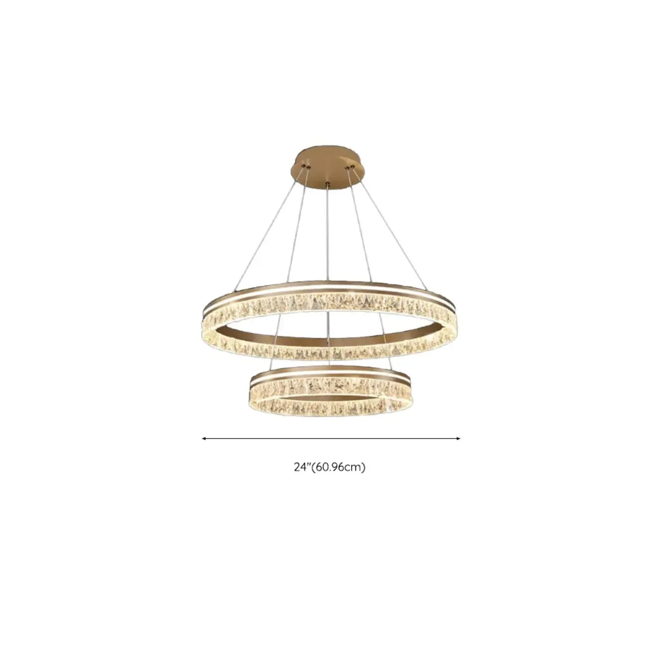 Lustre circulaire moderne en métal doré à LED