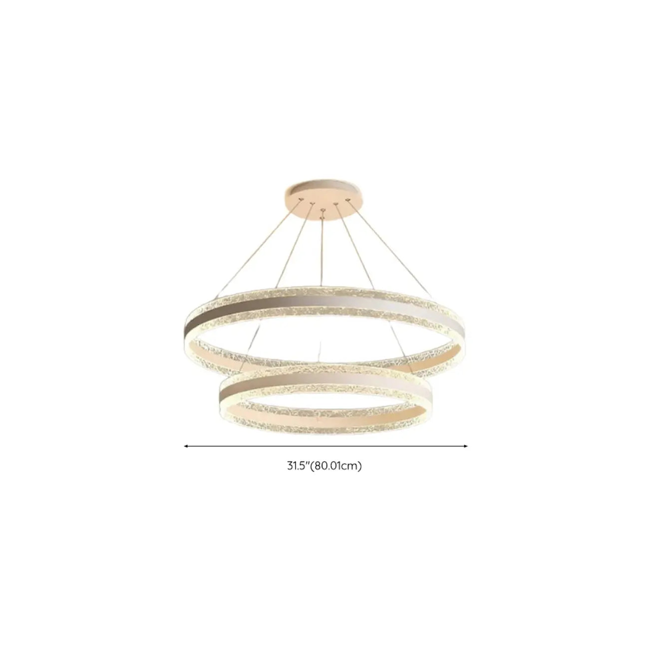 Lustre circulaire moderne en métal doré à LED