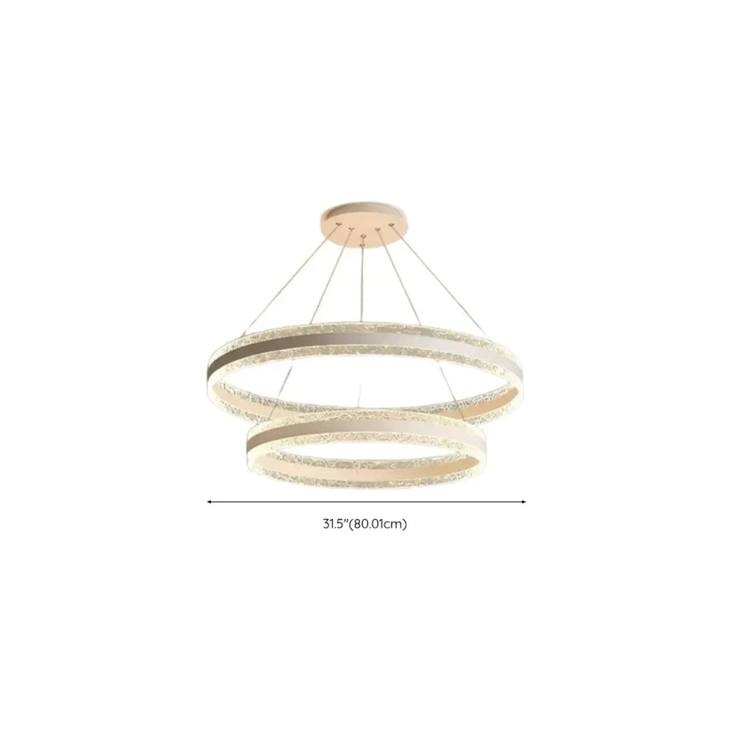 Lustre circulaire moderne en métal doré à LED