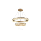 Lustre circulaire moderne en métal doré à LED