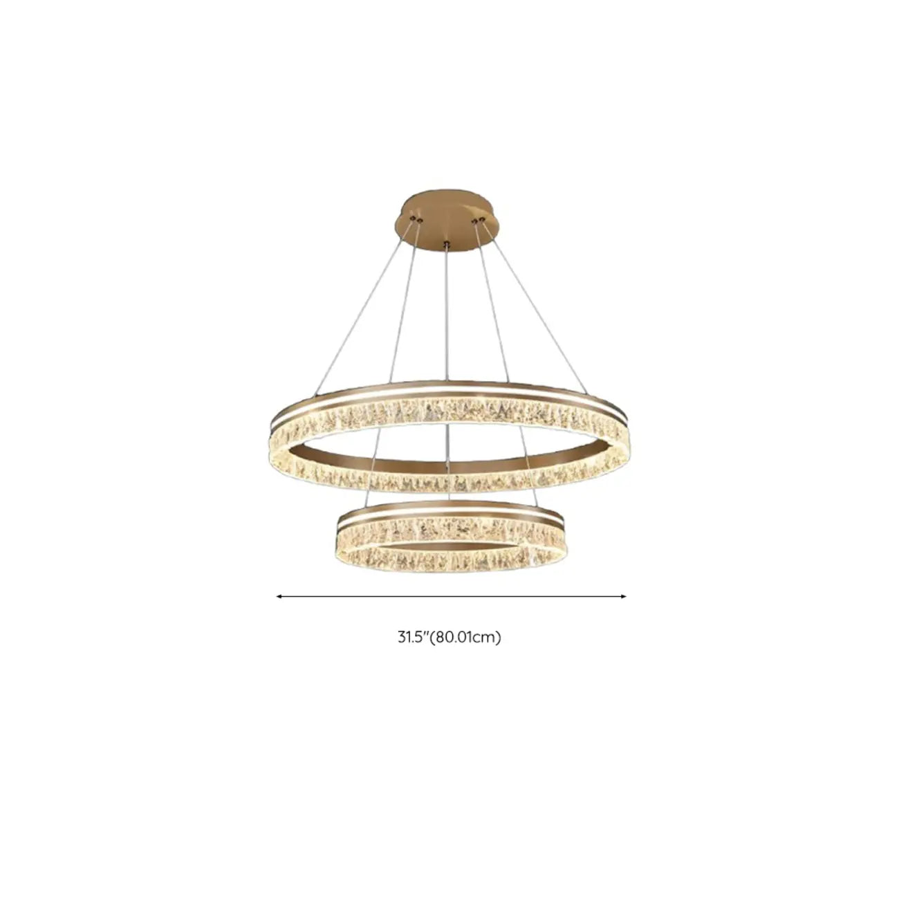 Lustre circulaire moderne en métal doré à LED