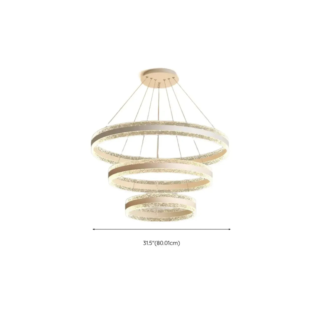 Lustre circulaire moderne en métal doré à LED