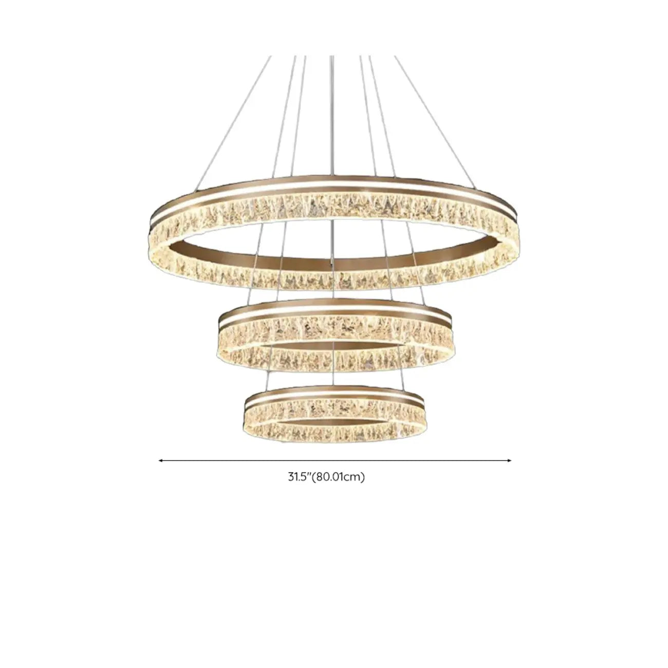 Lustre circulaire moderne en métal doré à LED
