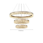Lustre circulaire moderne en métal doré à LED