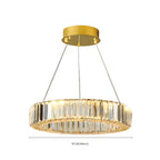 Lustre moderne glamour à double anneau de verre et LED