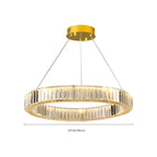 Lustre moderne glamour à double anneau de verre et LED