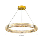 Lustre moderne glamour à double anneau de verre et LED