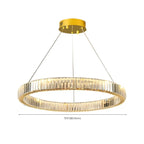 Lustre moderne glamour à double anneau de verre et LED