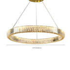 Lustre moderne glamour à double anneau de verre et LED