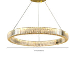 Lustre moderne glamour à double anneau de verre et LED