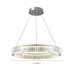 Lustre moderne glamour à double anneau de verre et LED