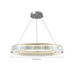 Lustre moderne glamour à double anneau de verre et LED