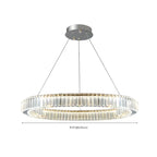 Lustre moderne glamour à double anneau de verre et LED