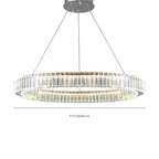 Lustre moderne glamour à double anneau de verre et LED