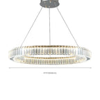 Lustre moderne glamour à double anneau de verre et LED