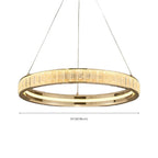 Lustre élégant à LED en cristal et anneaux dorés de luxe