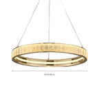 Lustre élégant à LED en cristal et anneaux dorés de luxe